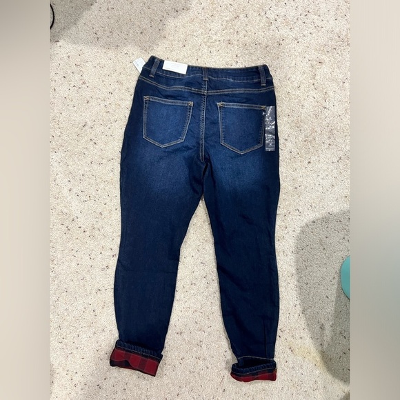 Maurice’s jeggings jeans medium M short‎ red plaid lined NEW NWT mid rise - Picture 2 of 9